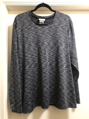 Scrubstar XXL long sleeve black grey top poly/spandex